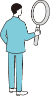 男性が虫眼鏡を持っているイメージイラスト