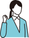 女性がガッツポーズをしているイメージイラスト